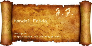 Handel Frida névjegykártya